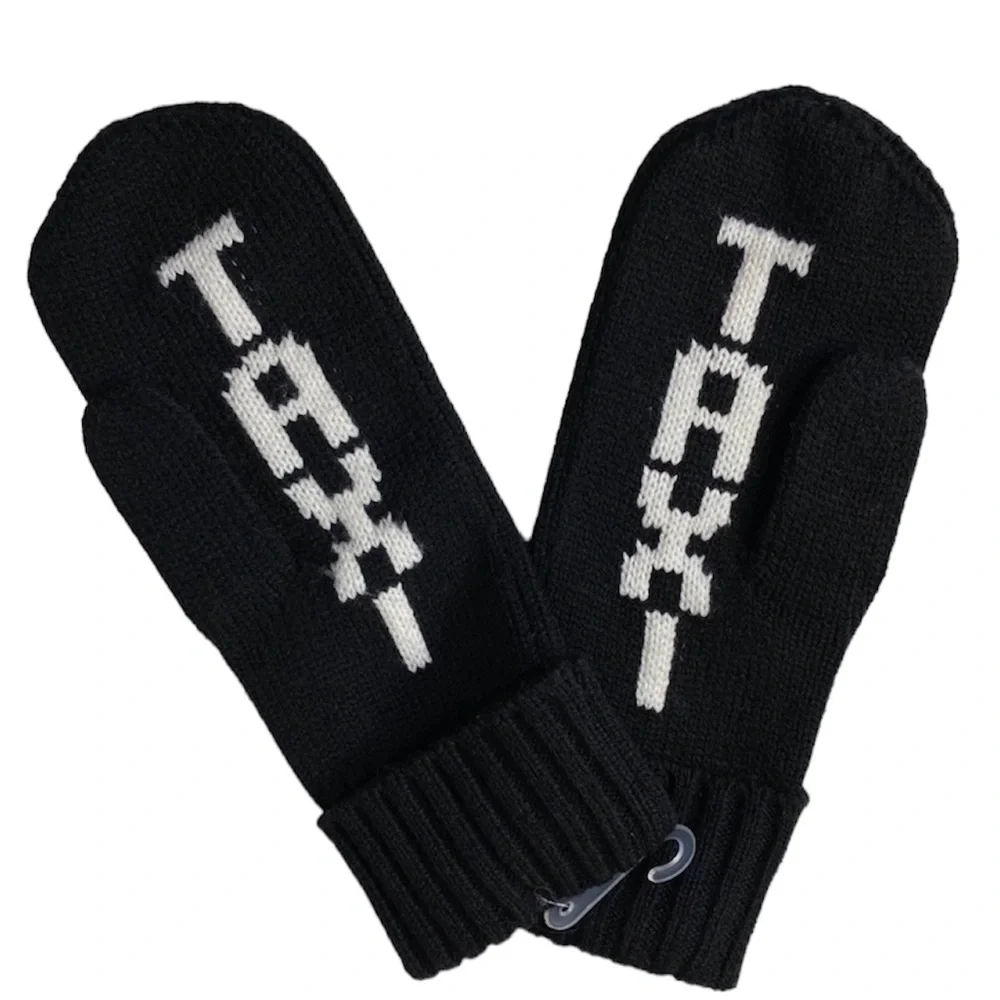 Kate Spade New York “TAXI” Knit Mittens Black & White One Size Brand New! - Picture 2 of 4